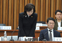 [포토] 고개숙인 조윤선 문화체육관광부 장관