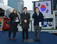 [포토] MBC격려 집회 참석한 최대현-김세의 제3노조 공동위원장