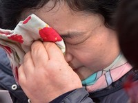 [태극기집회] 구국기도회, 눈물흘리는 참가자