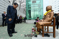 [포토] 부산 소녀상 찾은 홍준표 대선주자