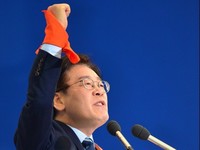 [포토] 더불어민주당 수도권경선, 정견발표하는 이재명