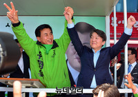 [포토] 지원유세 하는 안철수