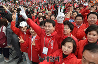 [포토] 홍준표 후보 지원나선 자유한국당 김진태 의원