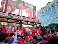 [포토] 영등포역서 유세하는 홍준표 후보