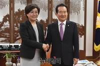 [포토] 정세균 국회의장 예방하는 이혜훈 바른정당 신임 대표