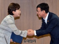[포토] 악수하는 김현미-김상조
