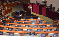 [포토] 한국당 불참..교섭단체 대표연설하는 추미애 대표