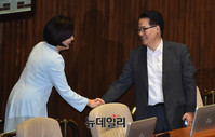 [포토] 악수 나누는 박지원-박영선