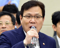 [포토] 물 마시는 최종구 금융위원장