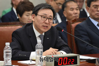 [포토] 국감장에 출석한 문재도 한국무역보험공사 사장