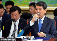 [포토] 물 마시는 이동걸 산업은행회장