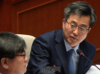 [포토] 국회 예결위 전체회의, 질문에 답하는 김동연