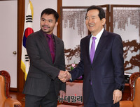 [포토] 악수나누는 정세균-파퀴아오
