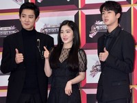 [포토] 가요대축제 MC 맡은 찬열-아이린-진