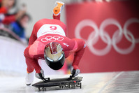 [포토]  스켈레톤 윤성빈, 50초28로 1차 주행 1위