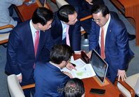 [포토] 공직선거법 논의하는 한국당-민주당