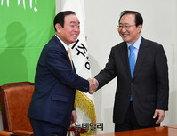 [포토] 악수하는 장병완-노회찬