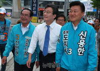 [포토] 충북 청주 지원유세 나선 유승민 