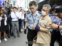 [포토] 드루킹, 특검 수사 첫 소환