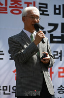 [포토] 규탄사하는 이희문 북한자유글로벌네트워크 대표