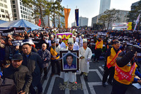 [포토] 故최우기 영정들고 투쟁 다짐하는 택시종사자들