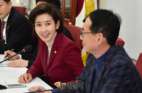 [포토] 대화 나누는 나경원 원내대표와 김도읍 단장