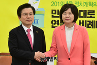 [포토] 악수하는 황교안-이정미