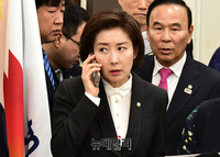 [포토] 문정권 문제인사청문회 평가 회의 참석하는 나경원