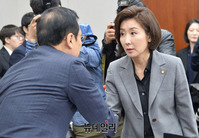 [포토] 악수하는 '홍영표-나경원'