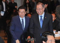 [포토] '국가기후환경회의' 출범식 찾은 '반기문-박원순'