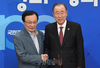 [포토] 민주당 찾은 반기문 국가기후환경회의 위원장