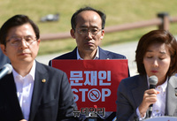 [포토] '문재인STOP' 피켓 든 추경호 의원