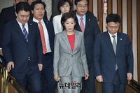 [포토] 외교·안보 원내대책회의 입장하는 나경원