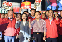 [포토] 대전서 文정부 규탄 구호외치는 한국당