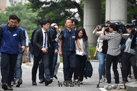 [포토] 김명환 민노총 위원장, 영장실질심사 출석