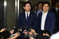 [포토] 회동 결과 답하는 이인영 원내대표