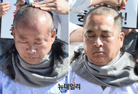 [포토] 이주영-심재철, 조국 퇴진 삭발