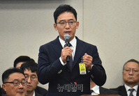[포토] 국정감사 출석한 정영훈 K2코리아 대표이사