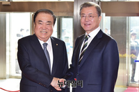 [포토] 악수 나누는 문재인-문희상