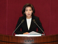 [포토] 교섭단체 대표연설하는 나경원 원내대표