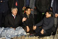 [포토] '지소미아' 놓고 대화 나누는 '김문수-전광훈-강기정'