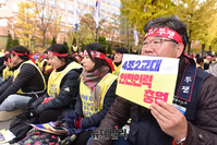 [포토] 국회 앞 찾은 '철도노조' 임금인상·인원충원 촉구 결의대회