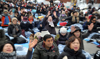 [포토] 50일 맞은 '문재인 퇴진' 청와대 철야농성장