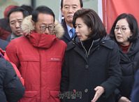 [포토] 황교안 단식장서 '나경원-김도읍'