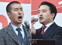 [포토] 문재인 정권 국정농단 3대 게이트 규탄대회서 발언하는 '김현진-박결'