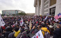 [포토] 국회서 '선거법-공수처법' 반대 외치는 우파 시민들
