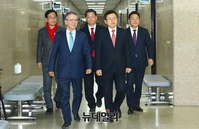 [포토] 입장하는 황교안 대표와 김형오 공관위원장