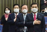 [포토] 미래통합당 의총, 전원 마스크 착용