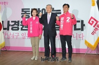 [포토] 총선승리 다짐하는 '나경원-김종인-장진영'
