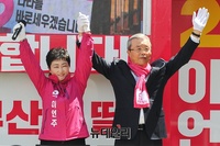 [포토] 이언주 통합당 부산 남구을 후보 지원나선 김종인 선대위원장